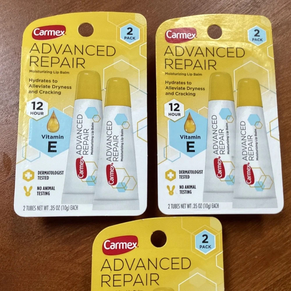 Carmex Advanced Repair Moisturizing Lip Balm Bundle NEW